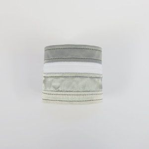 Platinum Silver Fabric Bracelet Wrist Wallet Cuff